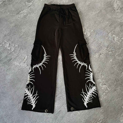 2025 Tendência Moda Rua Punk Hip-hop Calça Solta Masculina Retrô Harajuku Y2K Versátil Calça Casual Feminina Oversized