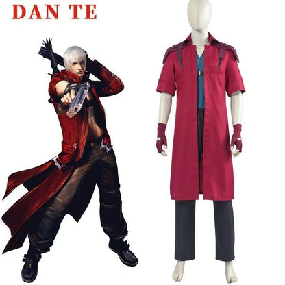 Devil May Cry 5 Dante Cosplay Costume Game DMC 5 Dante Wig Windbreaker Gloves Top Pants Disguise Suits Party Fantasia Outfits