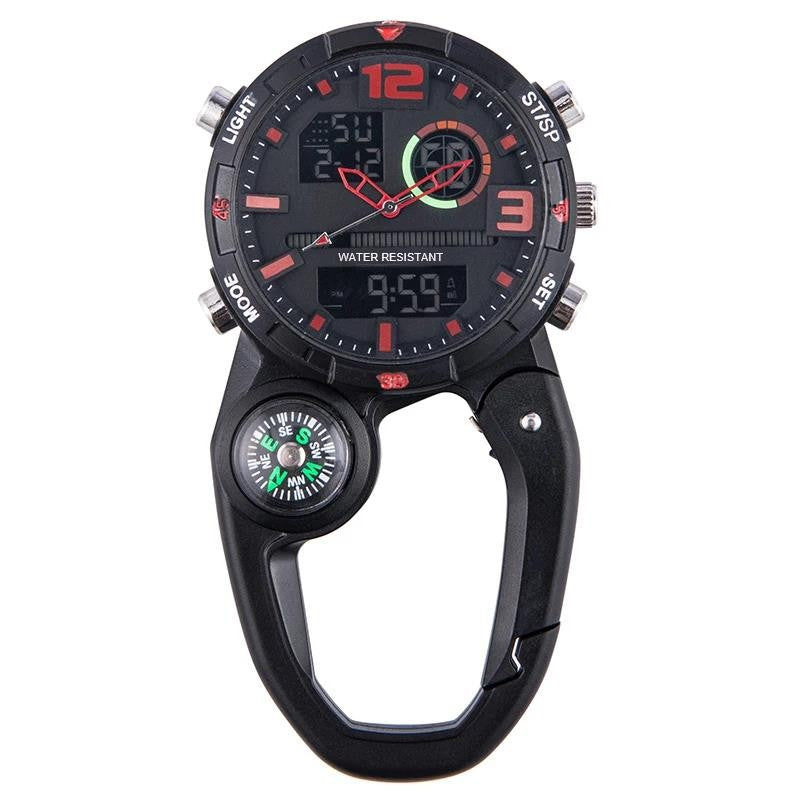 Climbing Watch Clip On Backpack Carabiner Analog Quartz Pocket Watch Men Mountaineering Outdoor Sports Man Woman Buckle Watches