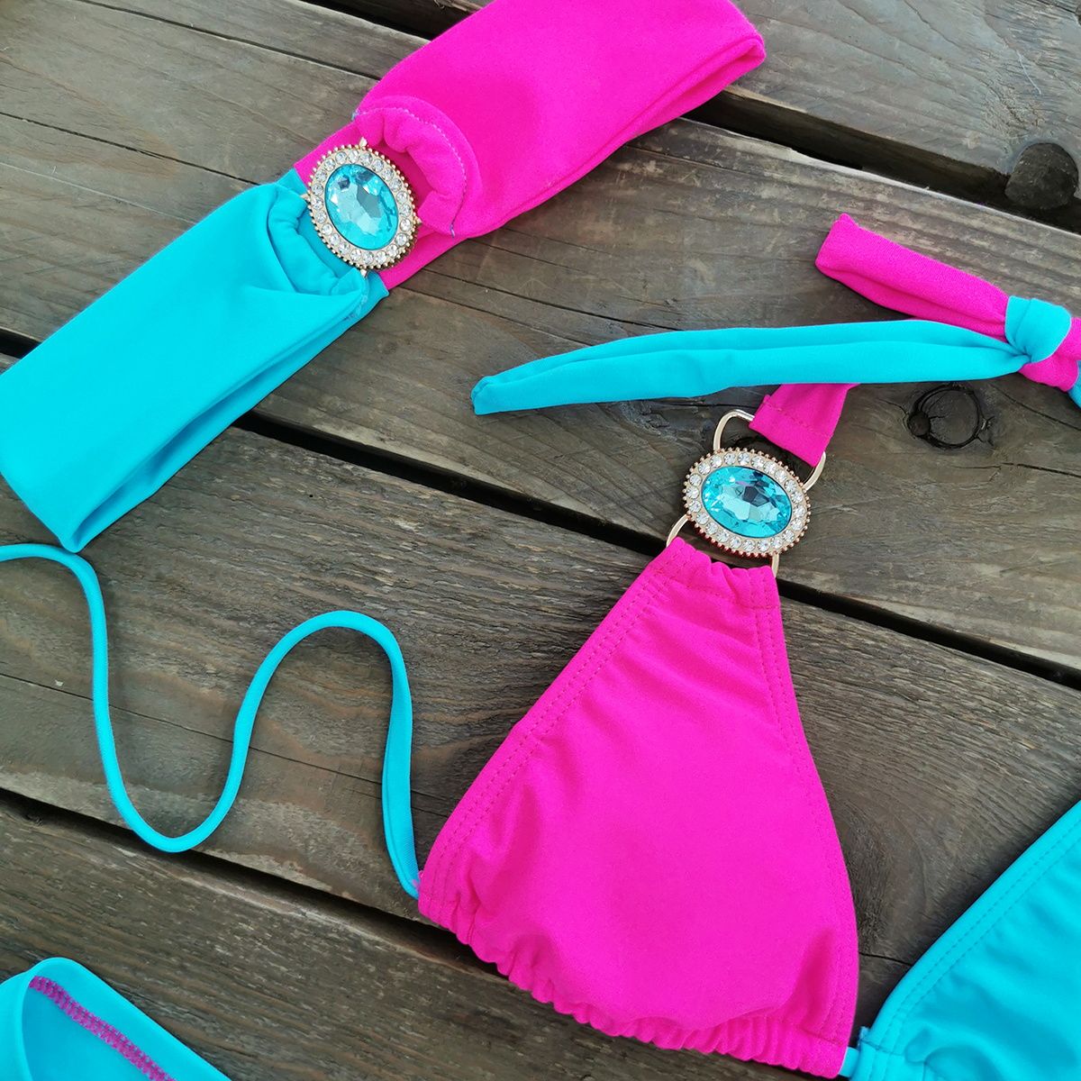 Brazilian Jewelled Rhinestones Diamond Bikini Women Swimwear Female Swimsuit Two-piece Bikini set Bather Bathing Suit Swim