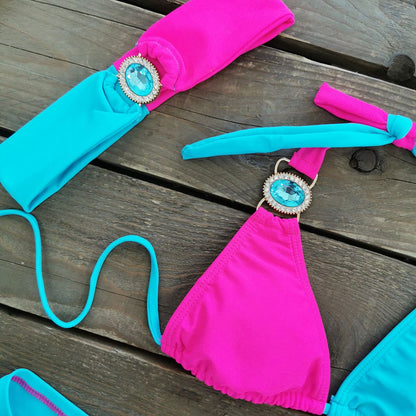 Brazilian Jewelled Rhinestones Diamond Bikini Women Swimwear Female Swimsuit Two-piece Bikini set Bather Bathing Suit Swim