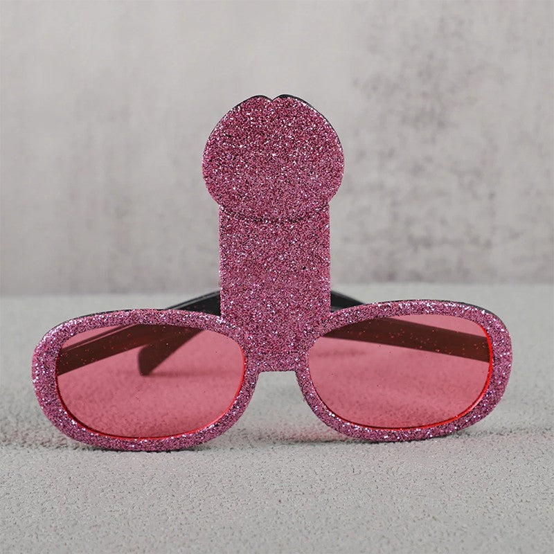 1Pcs Funny Glitter Bride Penis Shaped Sunglasses Wedding Bachelorette Party Photo Props Birthday Night Out Hen Party Decorations