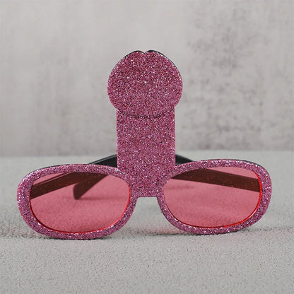 1Pcs Funny Glitter Bride Penis Shaped Sunglasses Wedding Bachelorette Party Photo Props Birthday Night Out Hen Party Decorations