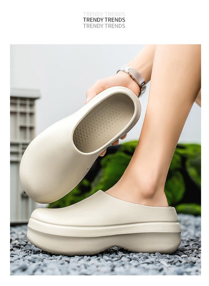 2025 Men Women Chef Shoes Non-slip Waterproof Oil-proof Shoes Comfortable Workers Slippers Outdoor Fishing Shoes EVA