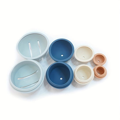 TYRY.HU 4pcs/Set Silicone Baby Teether Chewing Ball Toddler Infant Educational Toy Training Grid Friendly for Babies