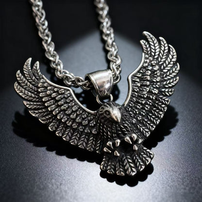 YQ Colar com Pingente de Águia Viking em Aço Inoxidável 316L para Homens Acessórios de Joias Góticas Punk Masculinas