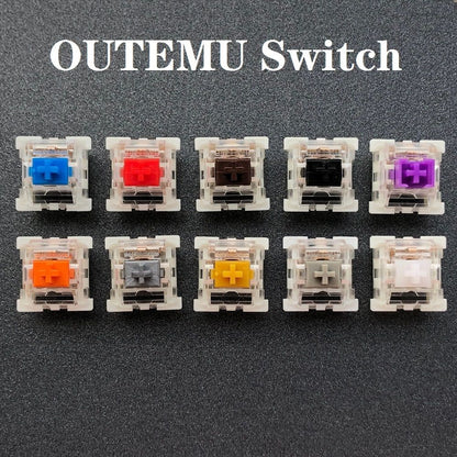 Switch Outemu Teclado Mecânico 3 Pinos Clicky Linear Tátil Silencioso RGB LED SMD Compatível com MX Switch para Jogos