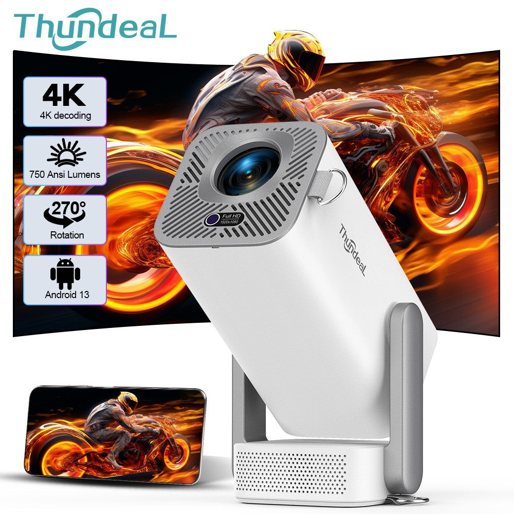 Projetor ThundeaL 4K Full HD TD80 Pro Android WiFi 3D Alto-falante de 8W Home Theater TD80Pro Projetor Portátil Mini PK TD80W