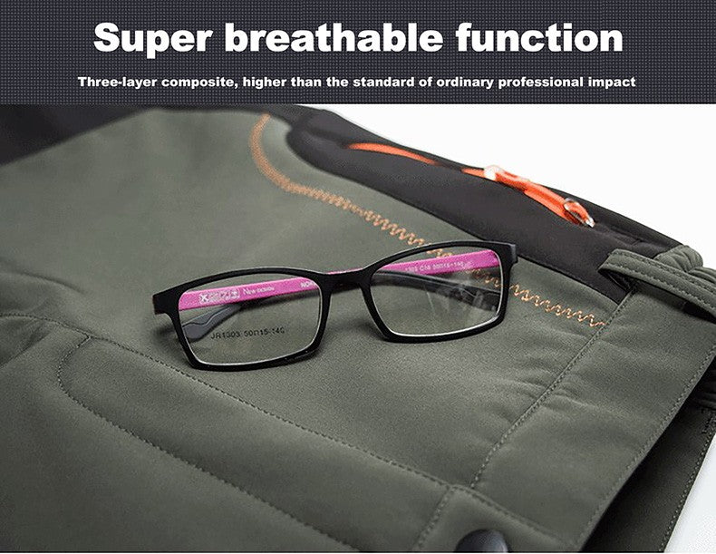 JNLN Women Winter Fleece Pants Warm Waterproof Hiking Pants Outdoor Camping Climbing Skiing Soft Shell Windproof Rain Trousers