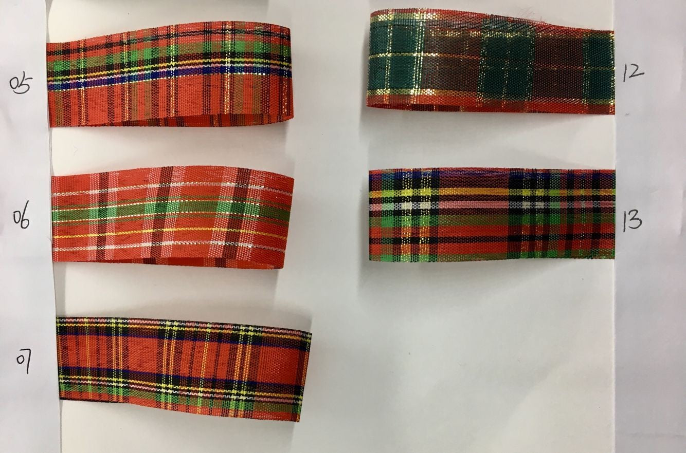Gingham Ribbon Scottish Fabrics 10Y 2.5cm For Handmade DIY Craft Gift Floral Packing  Wedding Christmas Wreath Deco