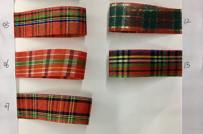 Gingham Ribbon Scottish Fabrics 10Y 2.5cm For Handmade DIY Craft Gift Floral Packing  Wedding Christmas Wreath Deco