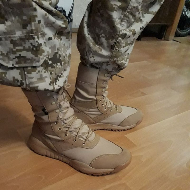 Bota Tática Leve de Verão para Combate Masculina e Feminina, Treino de Escalada, Impermeável, Caminhada ao Ar Livre, Sapatos de Malha Respirável