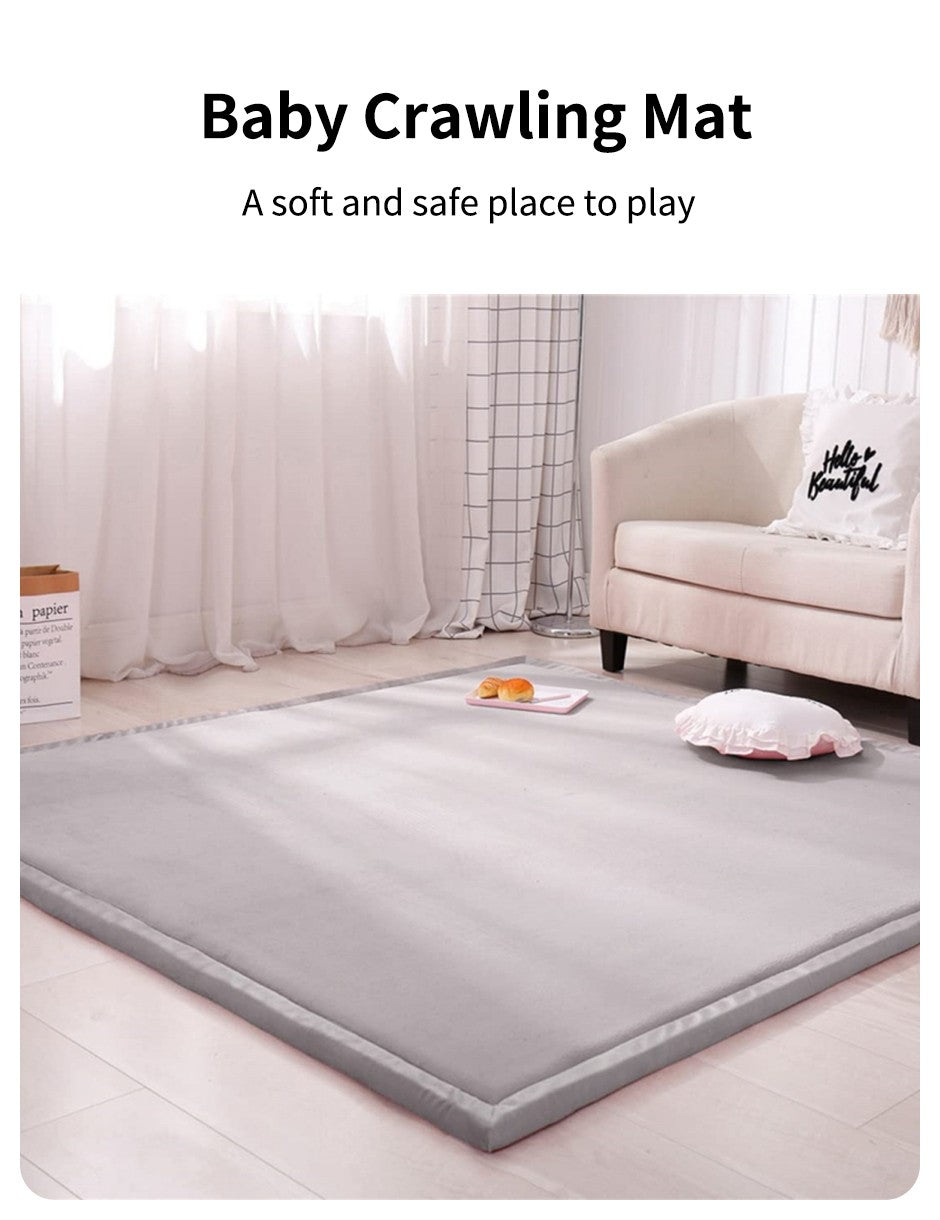 1pc Japanese Tatami Rug, Coral Velvet Area Rug, Baby Mat for Floor Play, 3CM Thick Crawling Rugs, Padded Foam Rug for Kids Playr