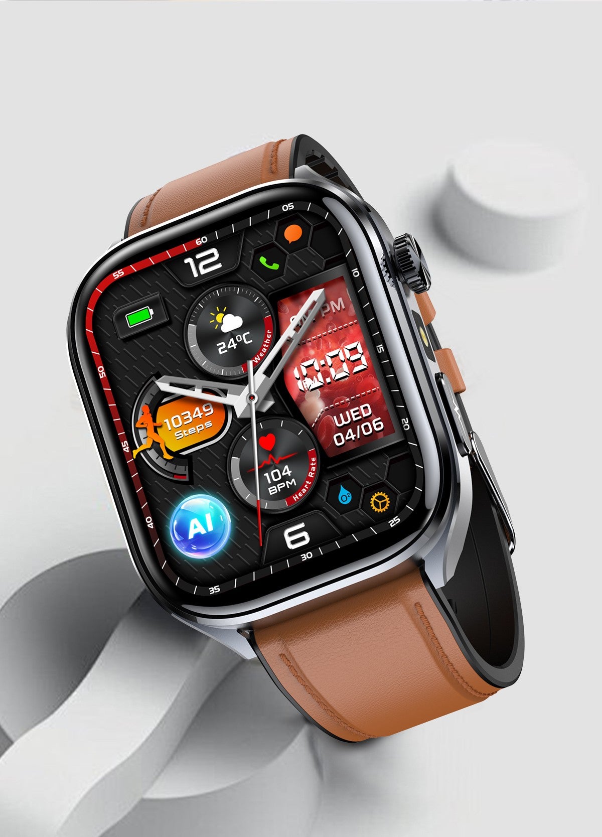 Smartwatches 2025: Novo ECG+PPG, relógio feminino e masculino, ácido úrico, pressão arterial, oxigênio no sangue, análise corporal, gordura corporal, chamadas BT, lanterna de LED.