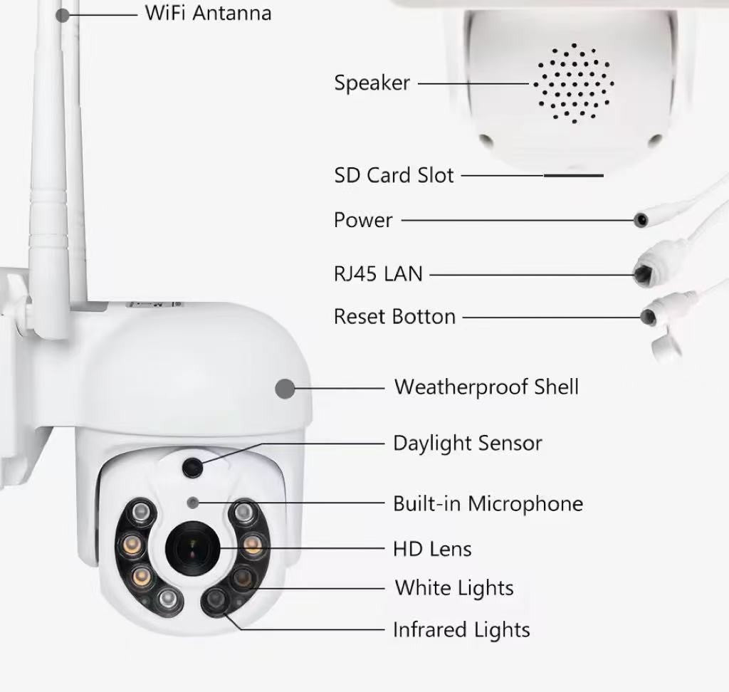 kuohao 4MP Speed Dome Auto Tracking PTZ Camera Smart Home Outdoor Wireless WIFI Camera Surveillance Monitor