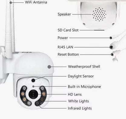 kuohao 4MP Speed Dome Auto Tracking PTZ Camera Smart Home Outdoor Wireless WIFI Camera Surveillance Monitor