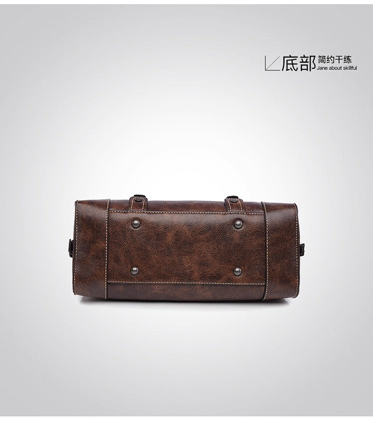 retro style women's handbag simple PU versatile shoulder bag for women large-capacity tote bag lady commuting crossbody bag