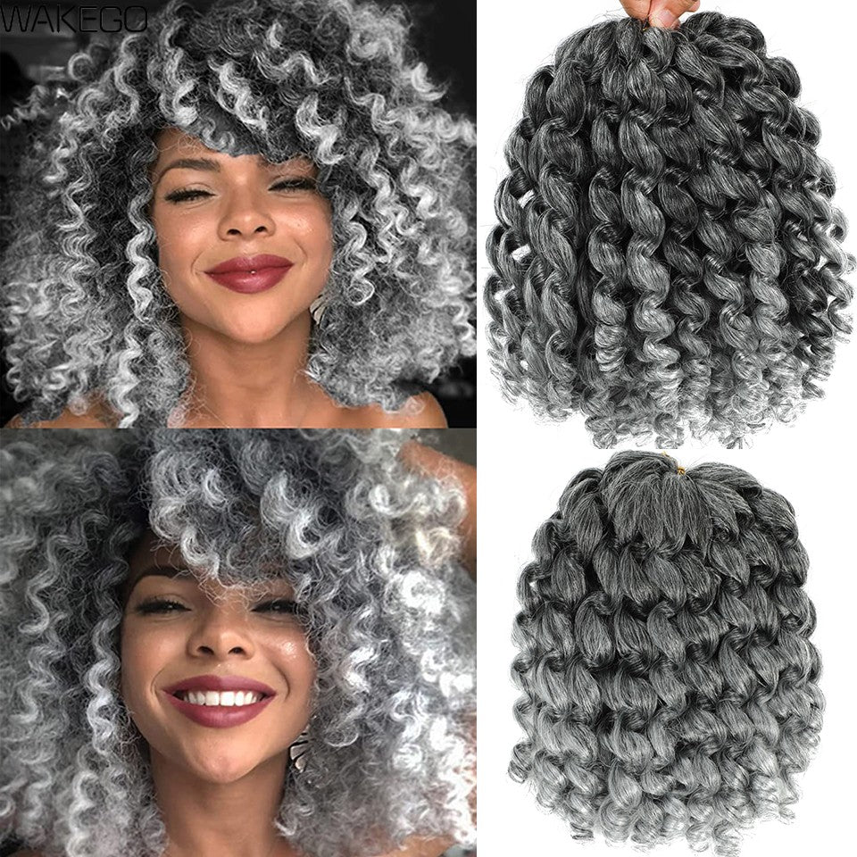 1-4 Pacotes 2X Ringlet Wand Curl Jamaican Bounce 8 polegadas Sintético Wand Curl Twist Braids Hair Crochet Cabelo Cacheado Extensões 20 Raízes