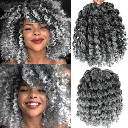 1-4 Pacotes 2X Ringlet Wand Curl Jamaican Bounce 8 polegadas Sintético Wand Curl Twist Braids Hair Crochet Cabelo Cacheado Extensões 20 Raízes