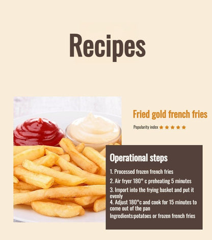 Home Smart Air Fryer Large Capacity Multifunctional Electric Fryer French Fry Machine Cooking Oven integrated Hot fryer Oven