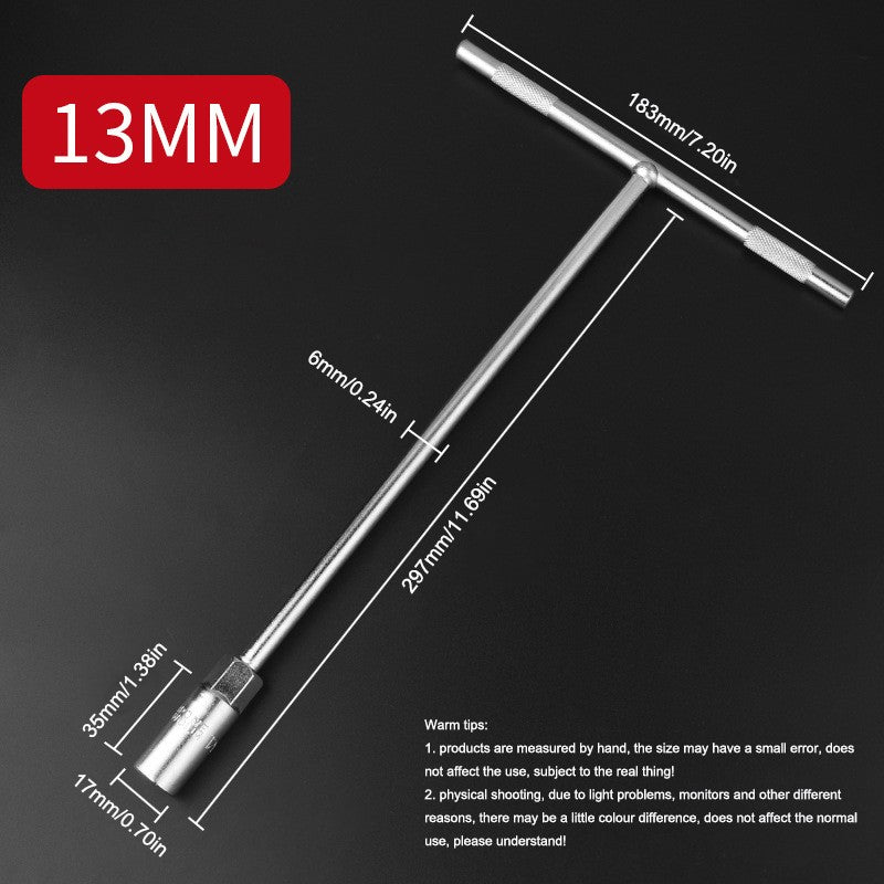 Chave de Soquete T de 6-19 mm Chave de Porca Sextavada Chaves de Fenda Hexagonais Estendidas Pneus Automotivos Máquinas Ferramentas Manuais de Reparo para Oficina