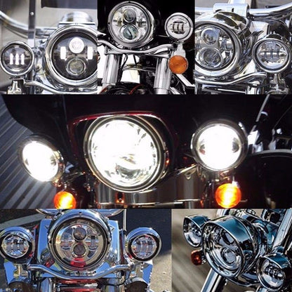 Motorcycle Headlight Trim For Harley Touring Road King Electra Glide Softail FLD/FLH Parts 7" Ring Bezel Visor 4.5" Led Fog Lamp