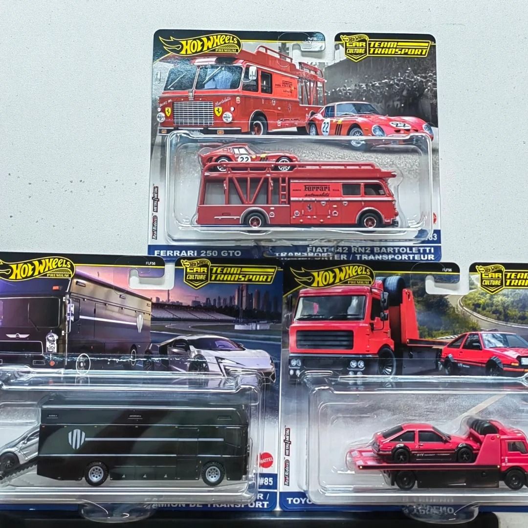 Genuine Hot Wheels Car Culture 2025 Team Transport Fleet Series Car Model 1/64 Flf56 Ferrari 250 Toyota Ae86 Alloy Model Gifts