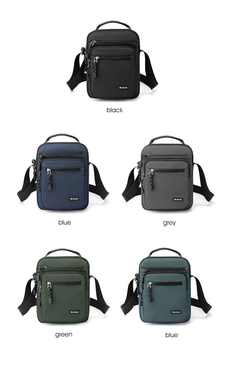 Men Multi-layer Shoulder Bag Fashionable Casual Lightweight Nylon Crossbody Bag for Daily Outing Commuting Small Handbag