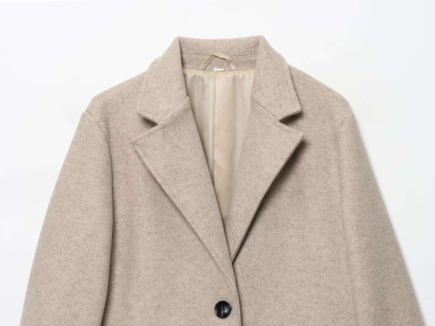 DiYiG WOMAN 2025 Autumn New Fashion Solid Color Woolen Coat Retro Long Sleeve Joker Button Coat Outerwear Mujer