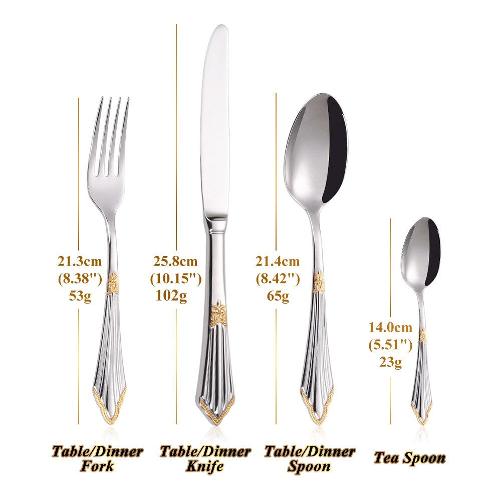 Conjunto com 6 Facas de Mesa Royal Polido Espelhado Apropriado para Máquina de Lavar Louça, Uso Doméstico, Cozinha e Bar