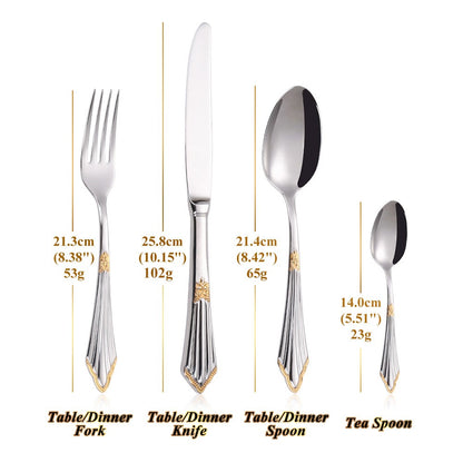Conjunto com 6 Facas de Mesa Royal Polido Espelhado Apropriado para Máquina de Lavar Louça, Uso Doméstico, Cozinha e Bar