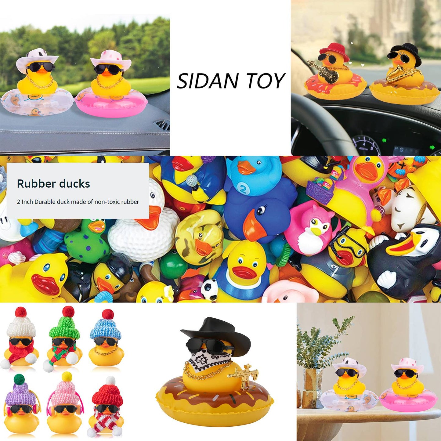 2/6/12PC Christmas Rubber Ducks, Rubber Ducky Toys Cute Holiday Rubber Ducks Ducking for Holiday Celebrations Party