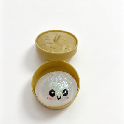 1PC Colorful Simulation Dumpling Squishy Stress Balls with Steamer, Birthday Gifts, Office?Party Gift