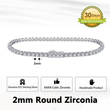 ORSA JEWELS Authentic 925 Sterling Silver Tennis Chain Bracelet Moulding Process Hanmade High-end Hand Chain for Man Woman SB128