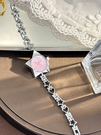 New Creative Fashion Minimalist Holiday Star Bracelet Watch Jewelry High-End Ladies Quartz Watch Elegant Timepiece Accessory
