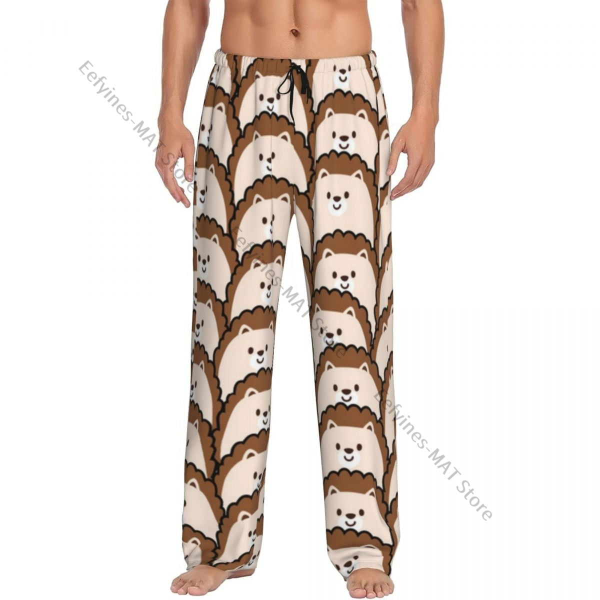 Cute Hedgehog Mens Pajamas Pyjamas Pants Lounge Pants Sleep Bottoms