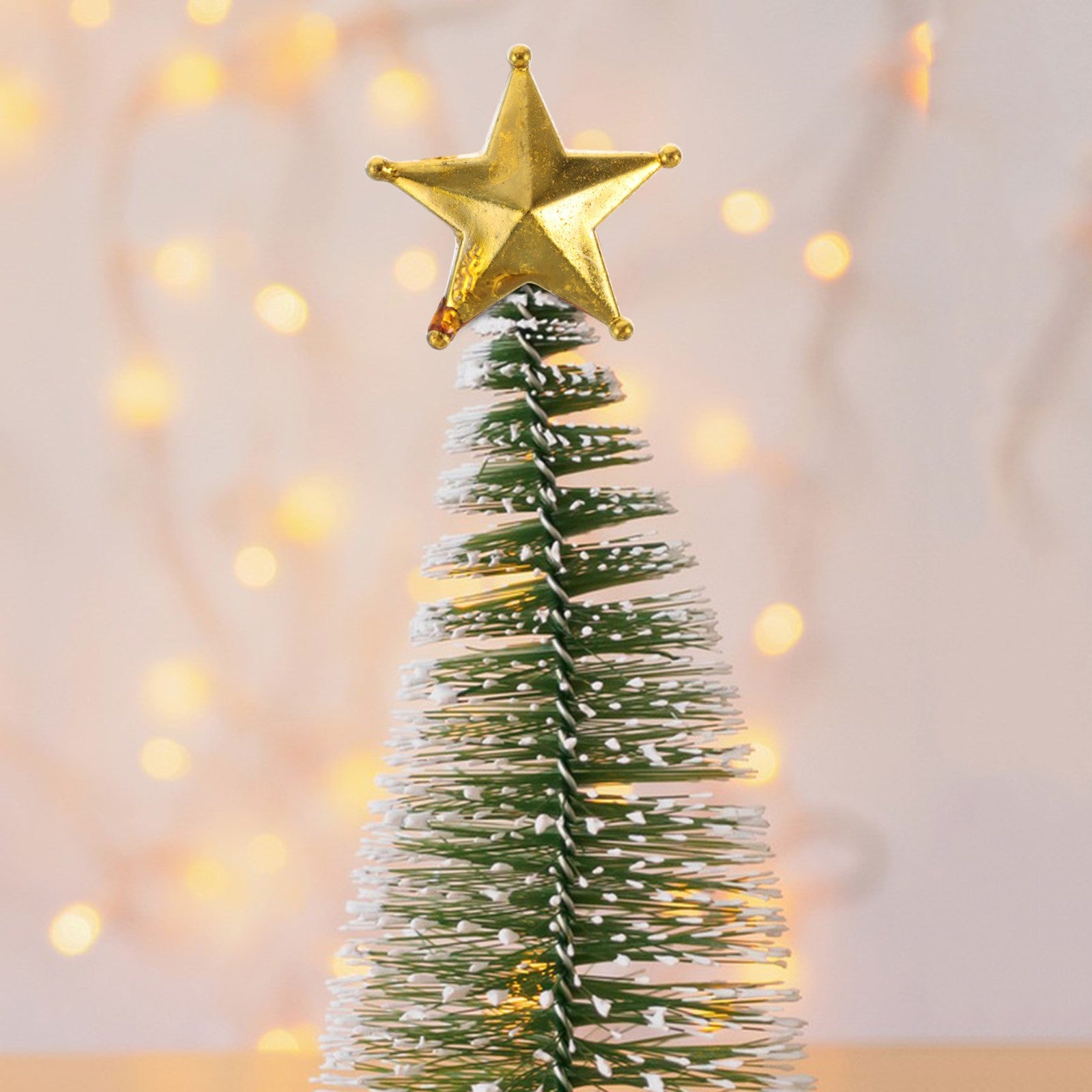 50Pcs Golden Star Christmas Tree Topper Mini Treetop Decor Elegant Holiday Party Decoration Festive Tree Adornment Xmas Star