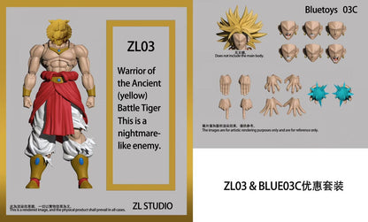 ?Presale? ZL STUDIO Dragon Ball Shf Thin Broly Ancient Tiger Warrior (Nightmare Enemy) 7 Inch Action Figure Model Toy Gift