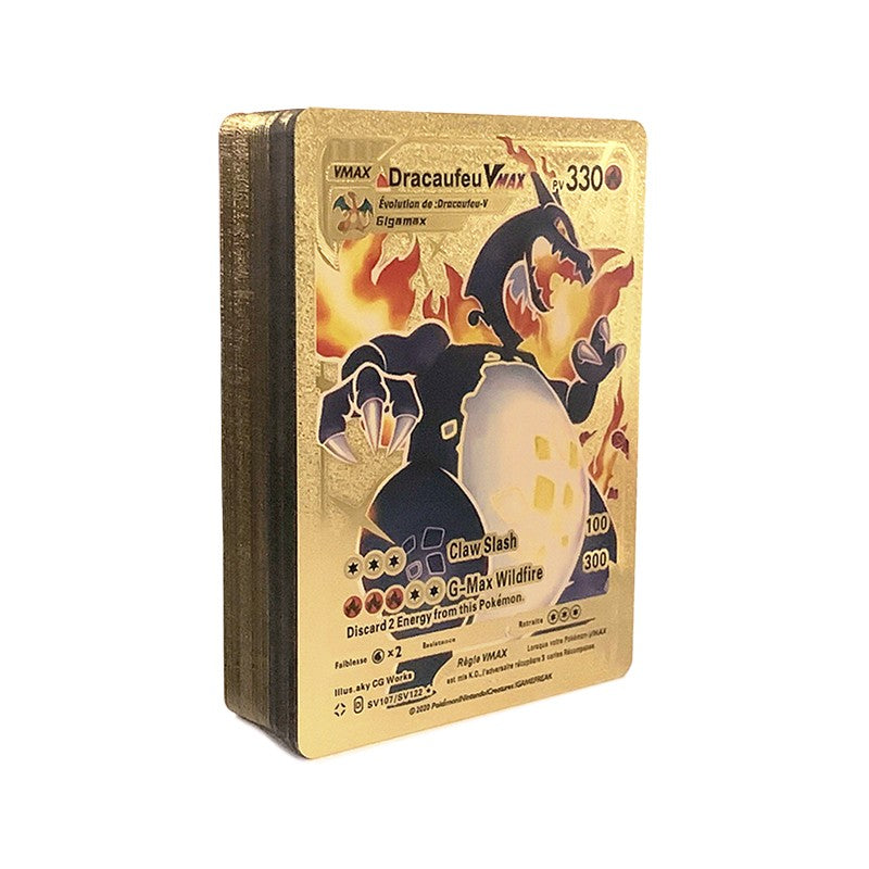Cartas Pokémon Arco-Íris Douradas Prateadas Vmax GX Coleção de Cartas de Batalha Cartas de Treinador Espanhol Inglês Francês Brinquedos Infantis Presentes de Natal