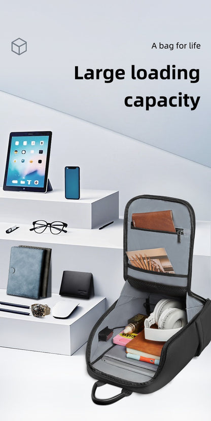 HK Anti-theft Men's Shoulder Bag Waterproof Chest Crossbody Bag with USB Oxford Leisure Satchel Multi-Pockets Sling Bag for Male