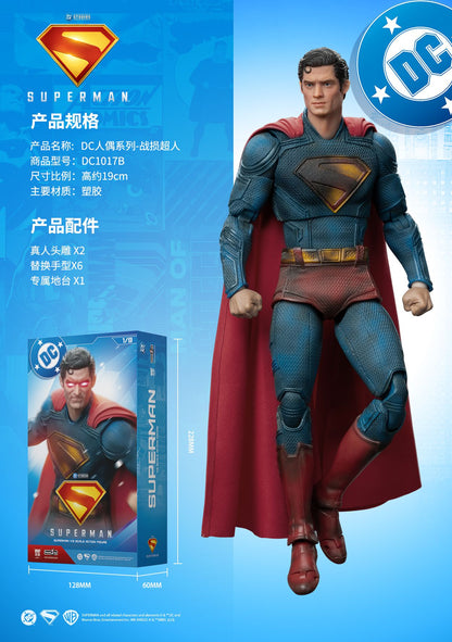 2025 Boneco de Ação Original Fondjoy David Corenswet Superman 1/9 Novo Boneco Superman Articulado em PVC Brinquedo Infantil Presente para Menino