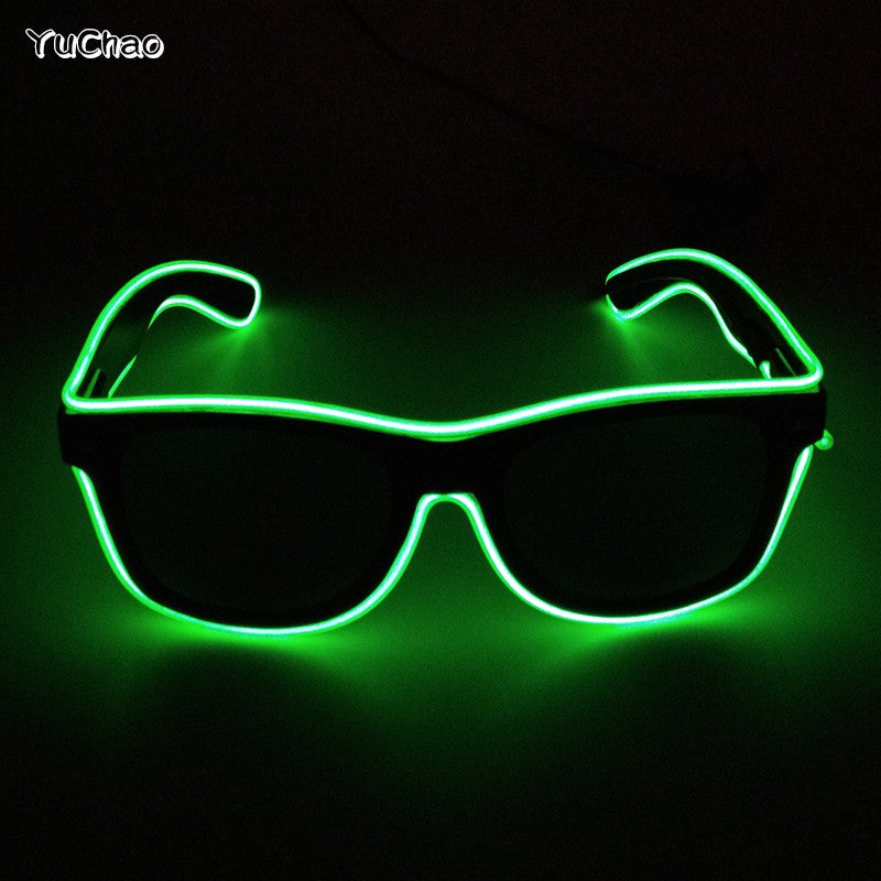 Led Glasses NightClub Masquerade Concert Club Neon Accessories Cool Vogue Flashing LED Futuristic Glasses Men Metal Cool Glasses