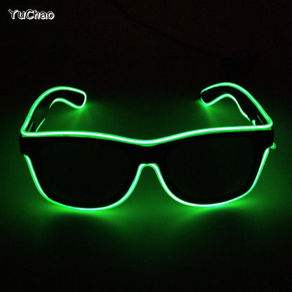 Led Glasses NightClub Masquerade Concert Club Neon Accessories Cool Vogue Flashing LED Futuristic Glasses Men Metal Cool Glasses
