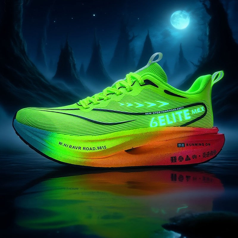 Men  Running Shoes Carbon Board Speciality Marathon Sports Breathable Lightweight Women's Comfortable Athletic Nonskid Sneakers