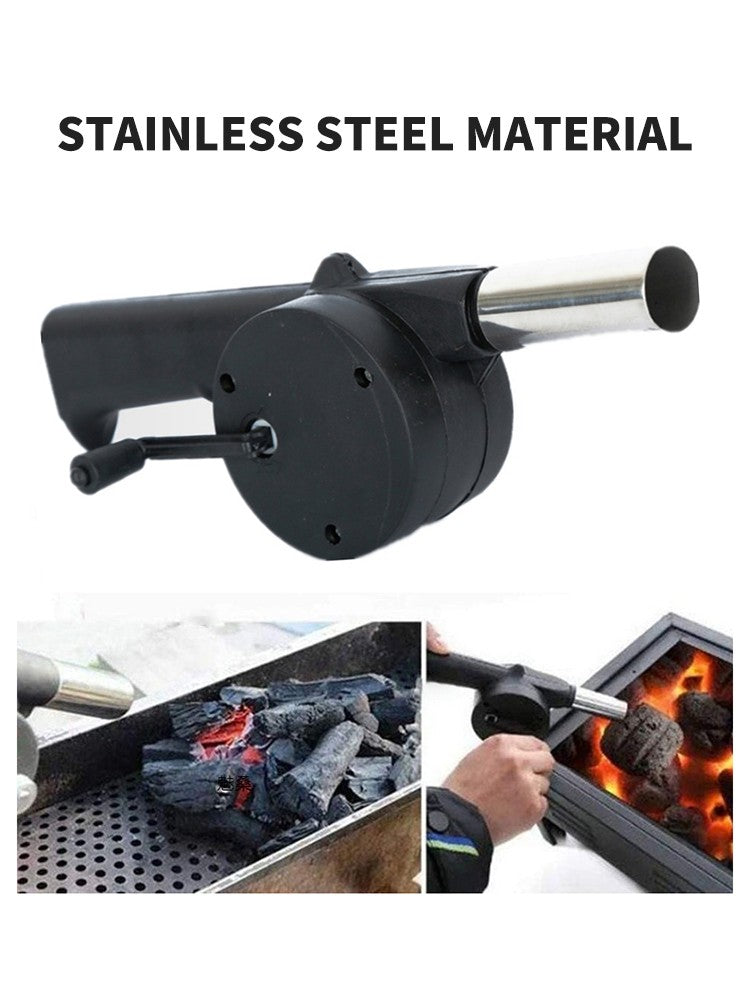 Barbecue Blower Small Manual Blower Combustion Aid Hand Cranked Hair Dryer Outdoor Barbecue Hair Dryer Barbecue Utensils