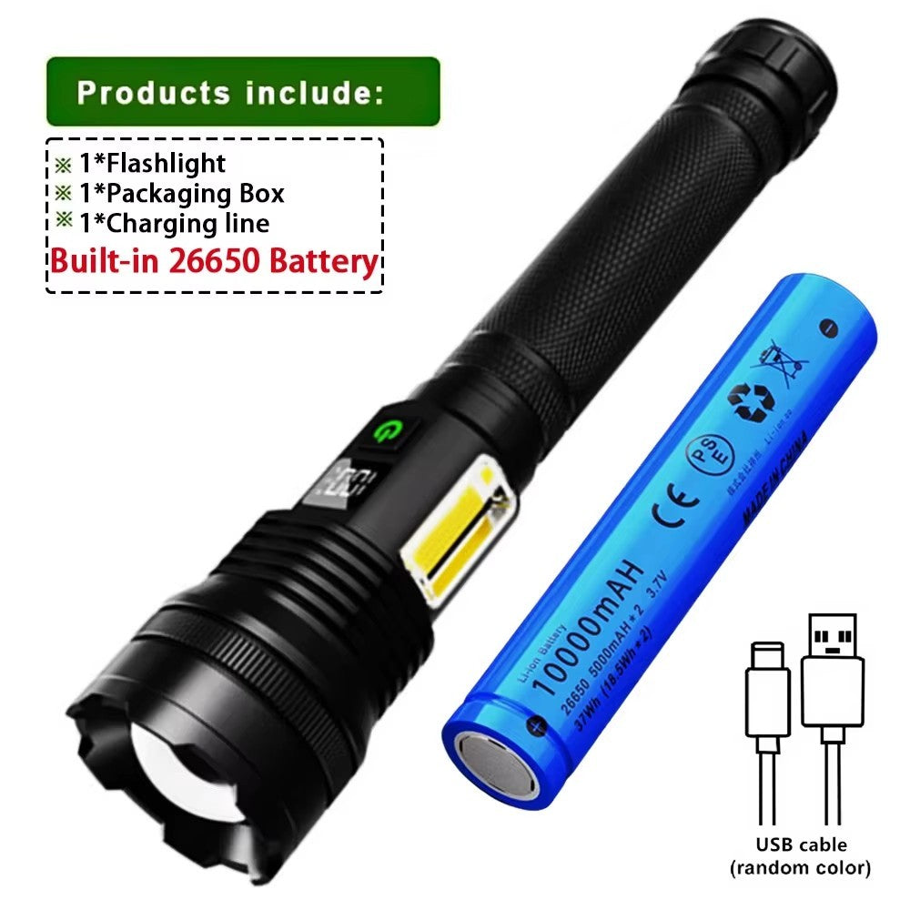 High Power LED Flashlight USB Rechargeable Super Long Range Tactical Torch Strong Light Lamp Outdoor Portable Lantern Waterproof