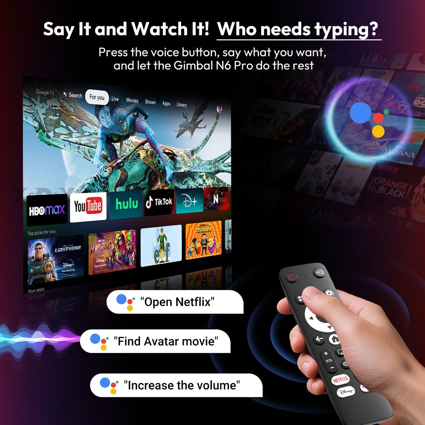 Projetor XGODY N6/N6 Pro Netflix Oficialmente 4K Controle de Voz Smart Android TV Whale OS 8/32GB ROM para Home Theater de Filmes