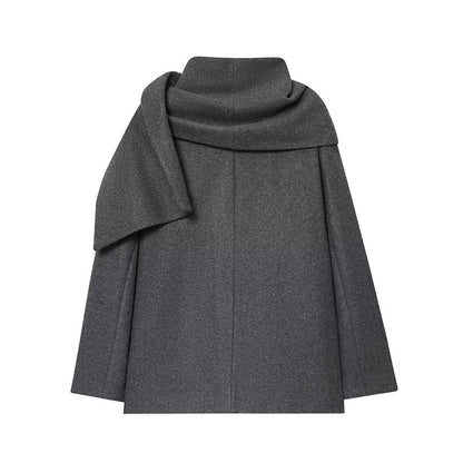 Fashion British Style Trench Coat with Detachable Scarf Women's Single Breasted Long Sleeve Jacket 2025 Winter Classic Outerwear