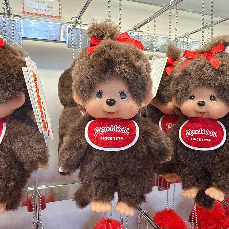 2026 NEW Monchhichi Plush Doll Pendant Kawaii Monkey Keychain Cute Cartoon Couple Keyring Bag Charms Birthday Gift ??? ?????