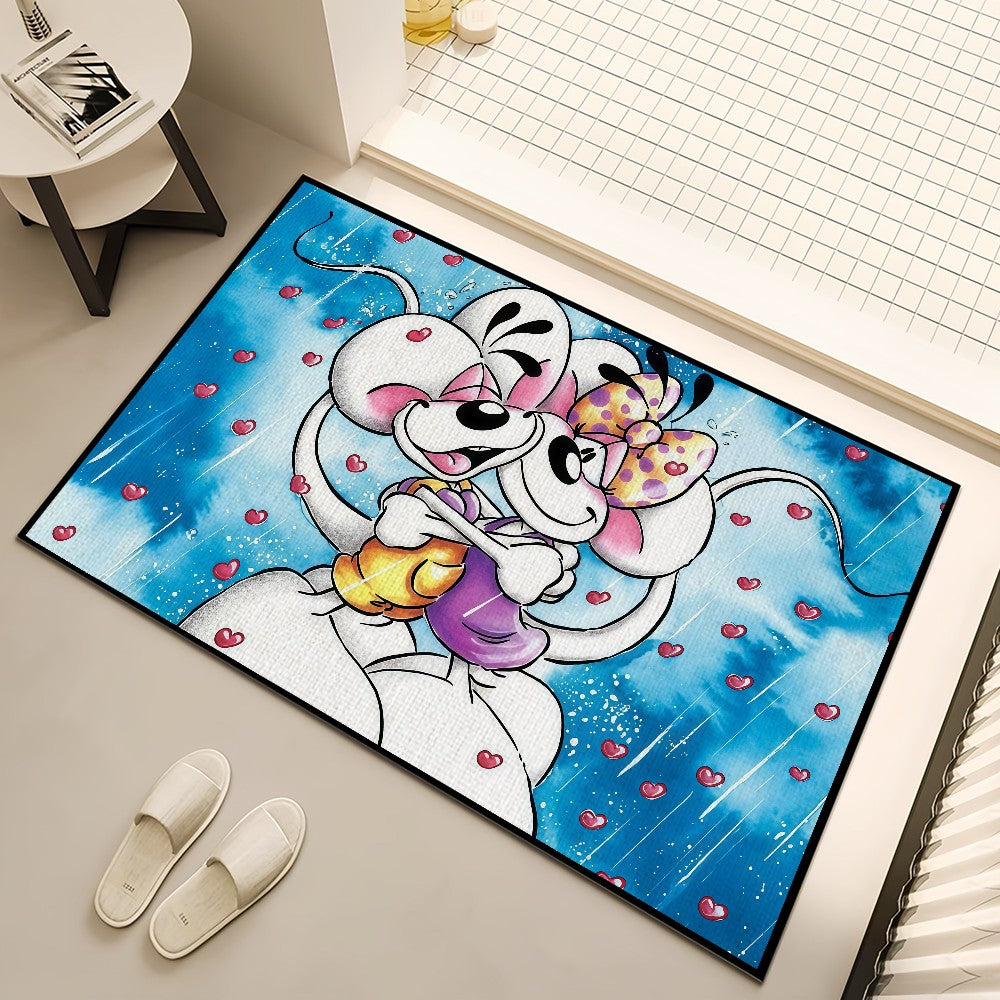 D-diddl small carpet Anti-Slip Kitchen cartoon funny maus art Bedroom Handmade Tufted Rug cute Living Room Entrance Decoration